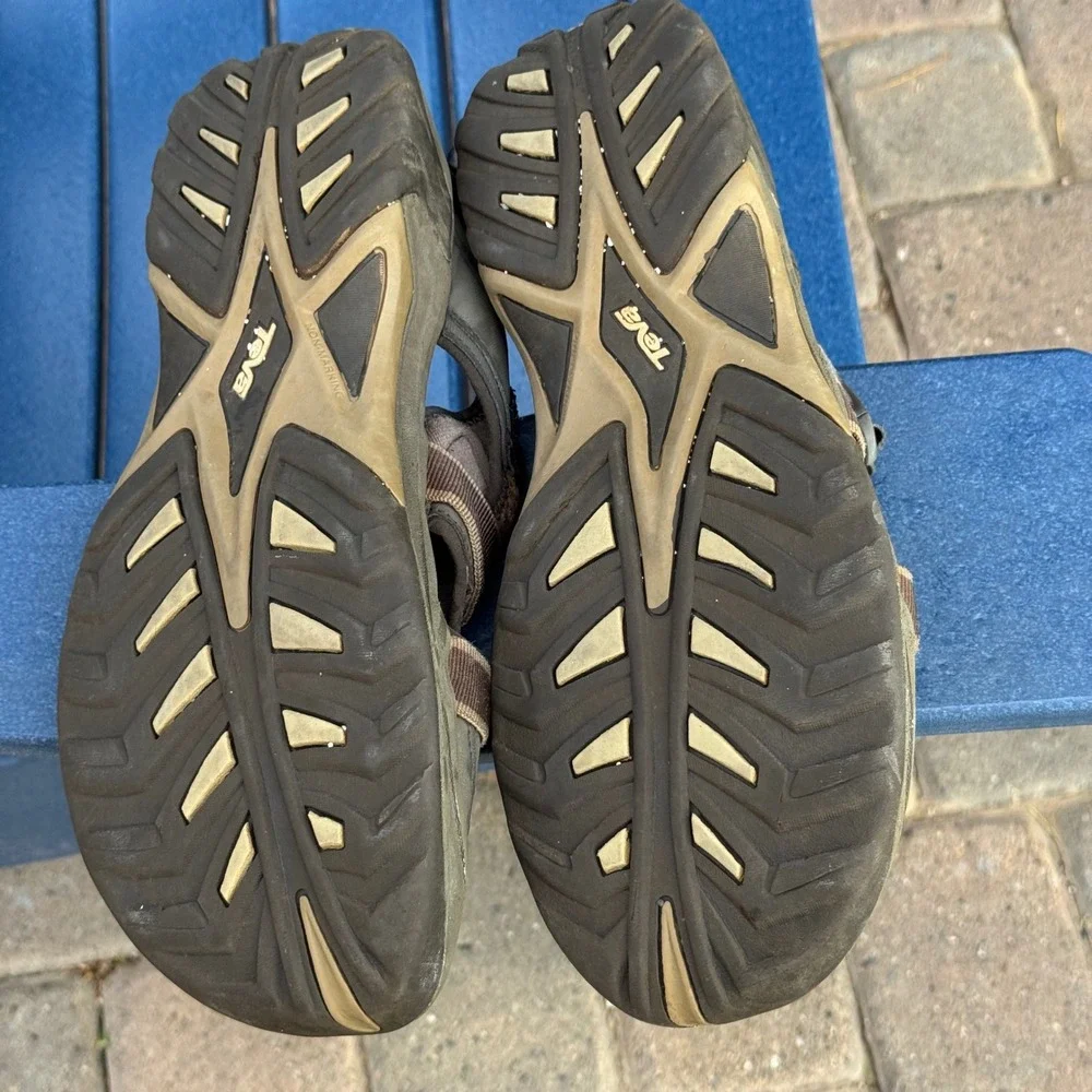 Teva Dozer Mens 12 Hiking Sandals Olive Brown Closed Toe Water Shoes F27012L